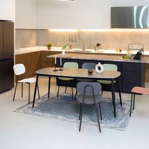 바보사랑 바올 이븐 타원형 1800세라믹 6인용 식탁세트 의자6.티에스퍼니처(무료배송), 블랙／그레이／이븐(블랙)그레이6