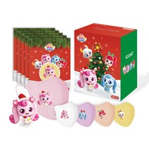 캐치티니핑 마스크 크리스마스 에디션 소형 초소형 40매 어린이 새부리형 마스크, 초소형(XXS) 3-5세, 1개