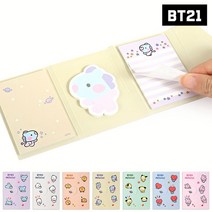 BT21 캐릭터 3단 점착 메모지 학생 직장인 메모 필기, CHIMMY