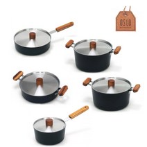 오슬로 우드 인덕선용냄비 신혼부부집들이선물 인덕션 냄비세트, 양수20cm
