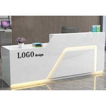 인포메이션 카운터 회사 대형 안내 테이블 백화점, 화이트 오른쪽 + 파란빛100x60x100cm