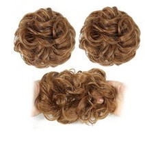 올림머리 만두 똥 당고머리 업스타일 가발 부분 패션 곱창 가발 망 끈, 밀크브라운