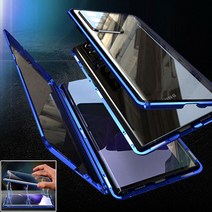 갤럭시노트20 노트20울트라 카메라렌즈보호 양면 풀커버 메탈 마그네틱 투명 강화유리 하드 휴대폰 케이스