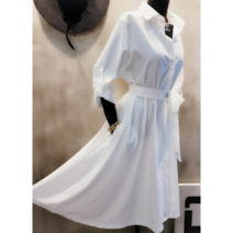 봄 전체스판 바바리형 트렌치 편한 원피스 77사이즈