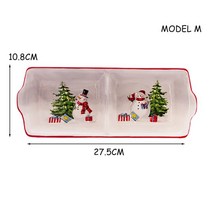 세라믹 접시 냄비 눈사람 밥 그릇 트레이 크리스마스 식기 장식, 13.Model M