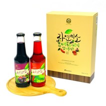 자연미소 오미자+복분자원액세트, 2병, 700ml