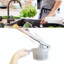 간편한 물기털기 도구 상추 야채 나물 물기제거 압착 탈수기, 수동야채탈수기_그레이