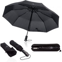 독일 아마존 Umbrella pocket umbrella from Von Heesen stormproof up to 140 km/h incl. Bag & Travel Case -, Black