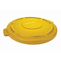 러버메이드 벤티드 브루트(75L) 원형 컨테이너 리빙박스, 노란색뚜껑