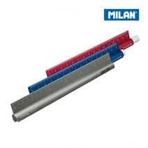 MILAN 밀란 메탈 터치 자 + 지우개, 1개, 그레이