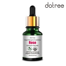도트리 100% 유기농 비건 아로마 에센셜 오일 원액 로즈 10ml, 단품