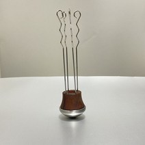 신제품 더블 마우스 커피 바텀리스 포터필터 51/54MM 드롱기/브레빌/세이지 커피 머신 액세서리 바리스타용, 51mm, 4 Needles Wooden