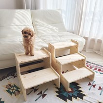 우드빌드 원목 강아지 계단 스텝 슬개골 탈구 방지 고양이 반려견 2단 3단 2type, 우드빌드 네츄럴스텝 - 2단