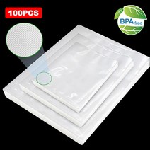 가정용 주방 진공 포장 기계 상업용 식품 비닐 포장기 밀봉 보관 100 개몫 음식 실러, 10x15cm 100개