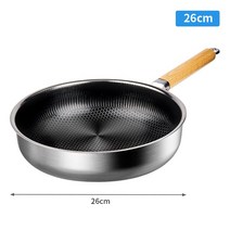 중식화구 중화렌지 316 스테인레스 스틸 프라이팬 비 가정용 스테이크 벌집 오믈렛 웍 중국어 인덕션 쿠커, 02 26cm Pan