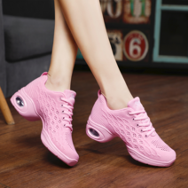 여성 라인댄스화 재즈화 댄스슈즈 에어로빅 발안아픈 연습용 신발, 36 (230mm), A핑크(통기성)