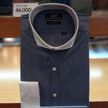 맨하탄 클레릭스트라이프와이드카라슬림핏셔츠