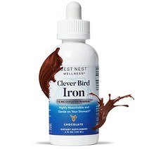 Clever Bird Liquid Iron Supplement 15mg per Serving Vegan Drops for Kids & Adults Iron Vitamin Energ