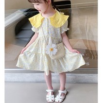 [아꾸꼬] 아동옐로카라원피스+가방