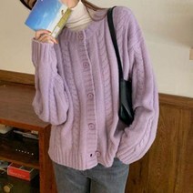 CLL 꽈베기 니트 가디건 여자 아우터 단추 데일리 코디