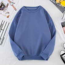 남녀공용 커플 남자 여자 가을 겨울 기본 무지 라운드 기모 맨투맨