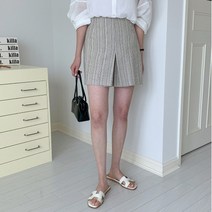 기타브랜드 네쥬 여성 봄 여름 린넨 스트라이프 뒷밴딩 치마 바지