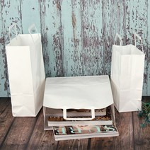 나우스팩 무지 화이트 플랫 종이 쇼핑백 (100장) - 6가지 사이즈, 480L0228A 무지 W플랫 별중1호(260x90x280) 100장