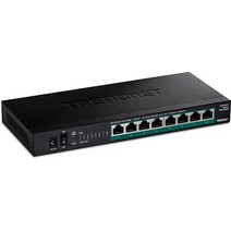 TRENDnet 8포트 언매니지드 2.5G PoE+ 스위치 팬리스 컴팩트 데스크탑 디자인 금속 하우징 2.5GBASE-T 포트 IEEE 802.3bz 100W PoE 예, 2.5G POE