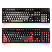 COX 게이트론 전면 RGB BAR 투톤 이중사출 기계식 유선 키보드 청축 + 키캡 리무버 세트, CK104, 블랙 + 그레이, 일반형