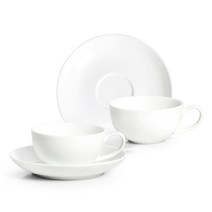 에브리 가벼운 본차이나 에스프레소잔 + 소서세트 80ml (퓨어 화이트), 2인세트