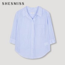 [쉬즈미스(SHESMISS)] [쉬즈미스] [22SS]오픈카라 스트라이프 셔츠_SWWSTM
