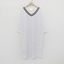 빅걸스토리 여성 빅사이즈 브이넥 요꼬 이지룩 캐주얼 심플 원피스