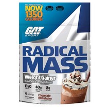 GAT Sport 래디컬 매스 게이너 5.4kg Radical Mass Weight Gainer Muscle Builder for Building Size & Strength - Chocolate Milkshake (12 Pound), 1개, 1