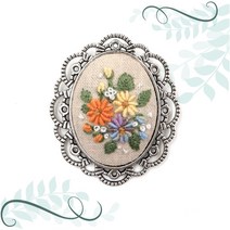 토이앤스티치/클라우드 브로치-은버니쉬/프랑스자수/반제품/퀼트 당일발송, CF214-클라우드브로치-은버니쉬