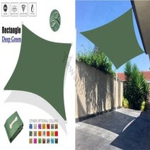 폴리에스테르 직사각형 햇빛 차단용 천막 5m x 5m 6m x 6m 야외 파티오 정원 뒤뜰 잔디 수영장용, Deep Green+4mx4m