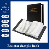 저항기 북 키트 Smd 칩 샘플 0201 0402 0603 0805 1206 170 값 50or25pcs 0R 10M 1% 구색, [01] 0201 170valuesX50pcs