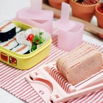 색상랜덤! 쉬운 스팸 무스비 김밥 만들기 틀 [사각 주먹밥 햄 썰기 미니 하와이 피크닉 도시락 메이커], 소형틀2P