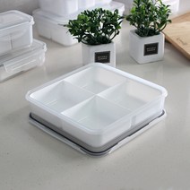 나누담 직장인 어린이 유치원 밀프랩 용기 전자레인지 도시락통, 10. 그레이 정사각 4칸 1300ml