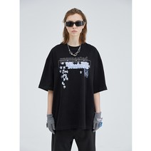 루즈핏티 BLINDNOPLAN 목줄 BLIND40221SS 클래식 드렌드 흩어져 있다 퍼즐 인쇄 플라워 2191897342