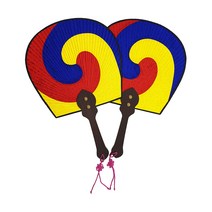 태극부채 중사이즈 실크태극선 한국전통선물 외국인선물 단체응원 한국기념품