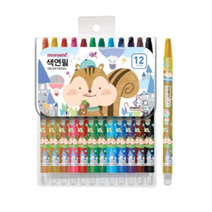 모나미 모니주 샤프식 색연필 남, 12색, 3개