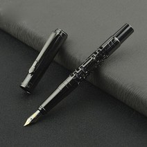 만년필 싸인 서명 볼펜 캘리그라피 세트 금속 이리듐 펜촉 0.7mm 펜 빈티지 선물 필기구 임원 사무실 학교 용품, [02] Black 0.7 mm