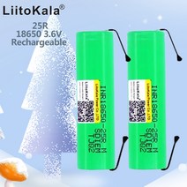 18650 Liitokala-100% 오리지널 2500 mah 배터리 3.6 v inr18650 25r m 20a descarga + níquel diy, 20pcs battery
