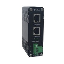 PoE 인젝터 - 산업용 기가비트 PoE+ 인젝터 IEEE802.3 30W 강화 POE 어댑터 12-48V DC 입력 DIN- 레일 벽 마운트