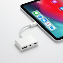 usb허브 c타입허브 호환 USB C to 충전 3.5mm AUX 헤드폰 어댑터 애플 아이패드 프로 11 12.9 "2018, 단일옵션