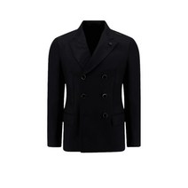 LARDINI 부토니에 장식 울 블랜드 더블 블레이저