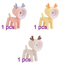 동물스툴 애니멀스툴 인테리어 의자 3pcs 귀여운 사슴 led 밤 빛 귀여운 조명 침대, 3개, 배터리
