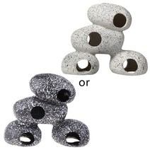 시클리드 번식 석재 보호소 산란 장식 가죽 구멍 동굴 돌 장식, 2