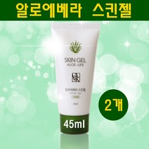 알로에베라 스킨젤 알로에 겔 수딩젤 피부 진정 수분 보습 영양 끈적임없이 촉촉하게 얼굴 바디 면도후 상처보호 알로에수딩젤, 2개, 45ml