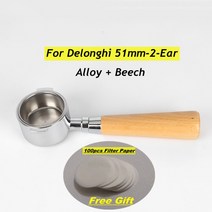 드롱기호환부품 De longhi 커피 머신용 보텀리스 포타필터 23 이어 필터 바구니 Delonghi ec685 전용 액세서리 51mm, 6.For Delonghi  Alloy Beech 2E